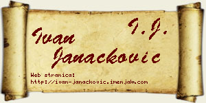 Ivan Janaćković vizit kartica